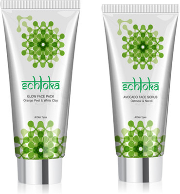 MODICARE SCHLOKA Avacado face scrub60 ml and Glow face pack 60ml(2 Items in the set)