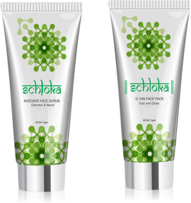 MODICARE SCHLOKA Avacado face scrub60 ml and D tan face pack 60ml(2 Items in the set)