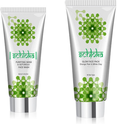 MODICARE SCHLOKA Purifying Neem & gotukala face wash 60 ml and glow face pack 60ml(2 Items in the set)