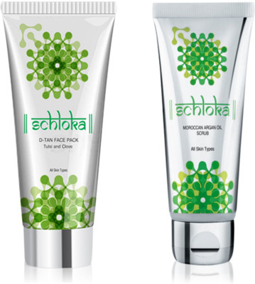 MODICARE SCHLOKA Moroccon argon oil face scrub60 ml and D tan face pack 60ml(2 Items in the set)