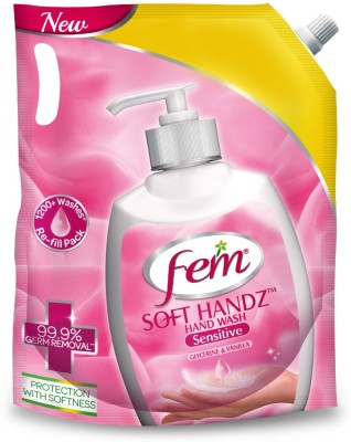 FEM Soft Handz Handwash Sensitive Hand Wash Pouch  (1500 ml)