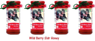 YUGMANTRA ORGANIC Pure Raw Natural Forest Wild berry Sidr Honey -325 Gms x 4 Glass Bottle Combo monthly pack(4 x 325 g)