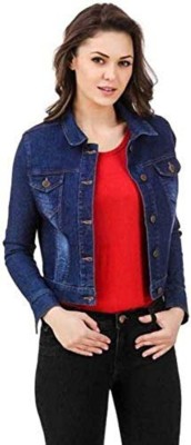 HRIKSHIKA FASHION 3/4th Sleeve Washed Women Denim Jacket