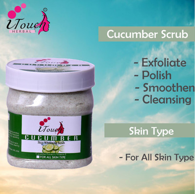 I TOUCH HERBAL CUCUMBER SCRUB 500 ML FOR FACE AND BODY NO PARABEN NO SLS Scrub(500 ml)
