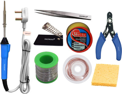 FADMAN Basic Bundle Electric 25W Soldering Iron Kit - Set of 8 25 W Simple(Flat Tip)