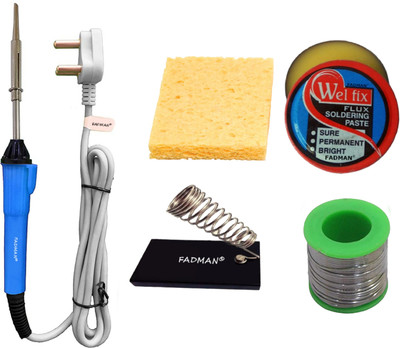 FADMAN Basic Bundle Electric 25W Soldering Iron Kit - Set of 5 25 W Simple(Flat Tip)