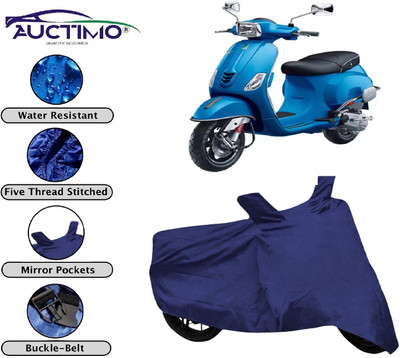 AUCTIMO Two Wheeler Cover for Piaggio(Vespa, Blue)