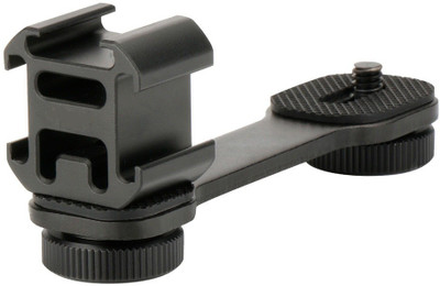 Yantralay 3 in 1 Triple Hot Shoe Mount Microphone Led Video Light Extension Bracket Stand For Gimbals Custom Flash Bracket