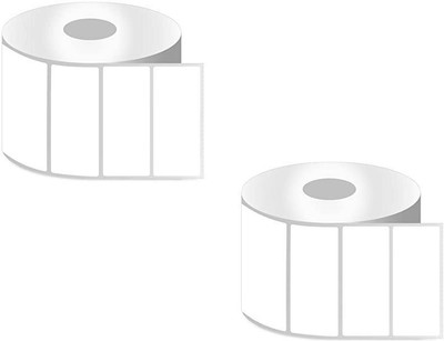 youtech 75MMX25MM (2.95inch X0.98inch) Barcode Label Cromo Paper Label Stickers (White) 1ROLL 2000 LABELS set of 2 Roll Self Adhesive Paper Label(White)