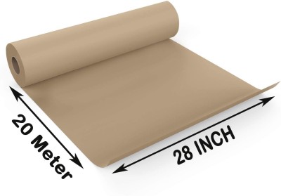 MM WILL CARE Arts Recycled Brown Kraft Paper for Wrapping Unruled 20 Meter X 28 Inch 120 gsm Paper Roll(Set of 1, Brown)