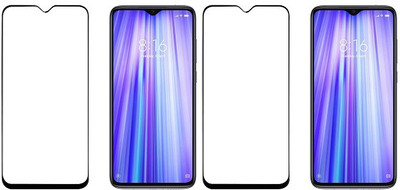 HOBBYTRONICS Edge To Edge Tempered Glass for Redmi Note 8 Pro(Pack of 2)