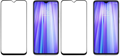 HOBBYTRONICS Edge To Edge Tempered Glass for Redmi Note 8 Pro(Pack of 2)