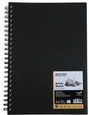 BRuSTRO Artists Wiro Bound Sketch Book Journal, A4 Size,156 Pages,110 GSM Sketch Pad(78 Sheets)