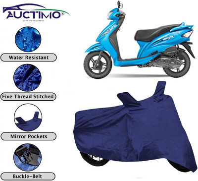 AUCTIMO Two Wheeler Cover for TVS(Wego, Blue)