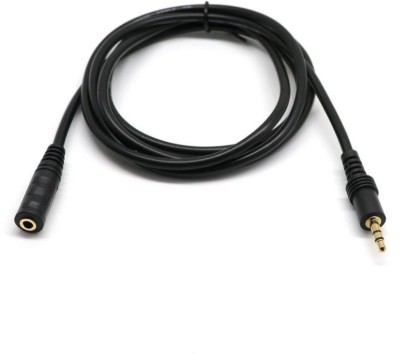 DazzelOn AUX Cable 1.5 m Male to Female - 1.5 meter long HQ Stereo Audio Extension AUX(Compatible with Computers, Home Theaters, Speakers, Headphones, Amplifiers, Black, One Cable)