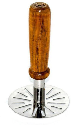 Mundal Stainless Steel Potato Masher, Pav Bhaji Masher with wooden handle Wood, Stainless Steel Masher(Pack of 1)