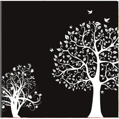 eCraftIndia 6MM MDF Abstract Tree Satin Matt Texture UV Art Ink 9 inch x 9 inch Painting(Without Frame)