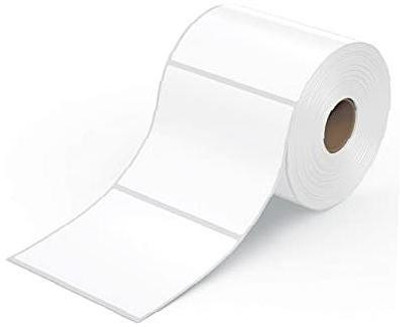 youtech 100MMX75MM (3.94inch X2.95inch) Barcode Label Cromo Paper Label Stickers (White) 1ROLL 500 LABELS set of 1 Roll cromo paper Paper Label(White)