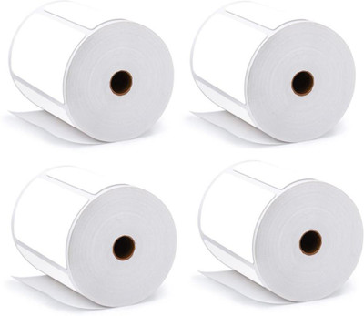 youtech 100MMX50MM (3.94inch X1.97inch) Barcode Label Thermal Paper Label Stickers (White) 1ROLL 1000 LABELS set of 4 Roll thermal Paper Label(White)
