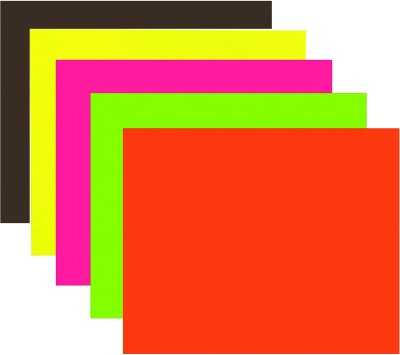 JIA Each Colors 2 Pcs unruled 22 X 28 Inch 120 gsm Coloured Paper(Set of 10, RED, GREEN, PINK, YELLOW AND BLACK)
