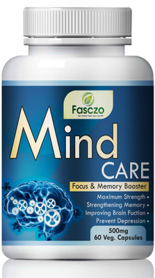 Fasczo Mind Care Supplement For Improves Brain Power Memory Booster Relieves Stress(60 Capsules)