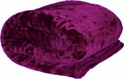 AUBORON Damask Double Mink Blanket for  Heavy Winter(Microfiber, Wine)