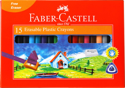 FABER-CASTELL 15 Erasable Plastic Crayons (70mm)(Assorted)