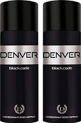 DENVER NEW Black Code Deo 2pc 150ml each CB-02 Deodorant Spray  -  For Men(330 ml, Pack of 2)
