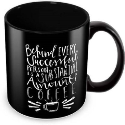 Alexus Coffee Black Ceremic Ceramic Coffee Mug(300 ml)