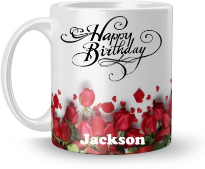 Beautum Happy Birthday Jackson Best Gift White Model No:BRRHB007489 Ceramic Coffee Mug(350 ml)