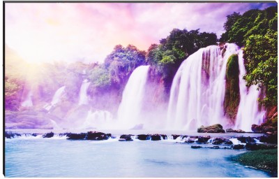 eCraftIndia 6MM MDF Beautiful Waterfalls View Satin Matt Texture UV Art Digital Reprint 12 inch x 18 inch Painting(Without Frame)