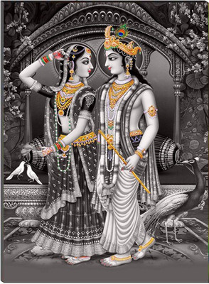 eCraftIndia 6MM MDF Radha Krishna Satin Matt Texture UV Art Ink 12 inch x 8 inch Painting(Without Frame)