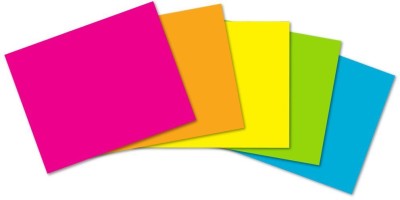 MM WILL CARE Fluorescent Poster unruled 22 X 28 Inch 120 gsm Coloured Paper(Set of 10, Pink, Orange, Yellow, Green And Blue)
