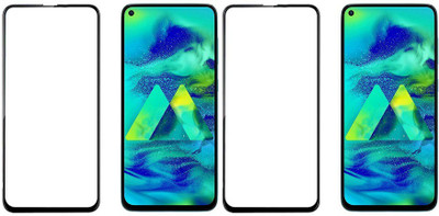 HOBBYTRONICS Edge To Edge Tempered Glass for Samusng Galaxy M40, Samsung Galaxy A60(Pack of 2)