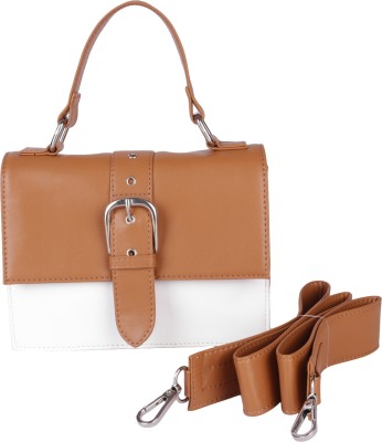 Antin Tan Sling Bag flap with buckle with detachable shoulder strap