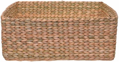 Now & Zen Jute Medium Water Reed / Seagrass Multipurpose Rectangle Tote Storage Basket(Pack of 1)