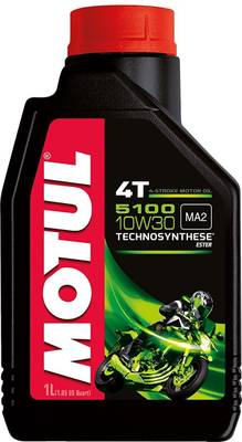 MOTUL 5100 4T Hybrid 10W-30 API SM Technosynthese Semi Synthetic Engine Oil for Bikes (1 L) 5100 10W30 1L Synthetic Blend Engine Oil