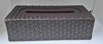 S R EXCLUSIVE 1 Compartments Leather Tissue Box(Brown)