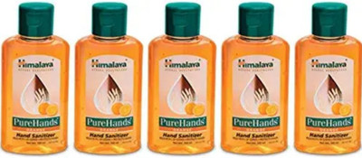 HIMALAYA PURE HANDS ORANGE HAND SANITIZER, 100 ML PACK OF 5 Hand Sanitizer Bottle(5 x 100 ml)