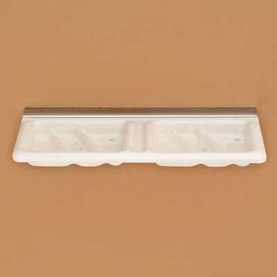 Plantex Opulux Super 5mm Acrylic Dual Soap Dish/Soap Holder/Soap Stands for Bathroom Wall(White)