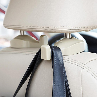 Inditradition Universal Car Back Seat Headrest Hook for Purse, Handbags, Polybags (Pack of 2) Car Side Seat Catcher(2 L)
