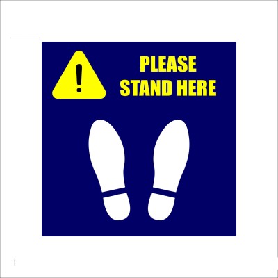 VVWV Please Stand Here Emergency Sign