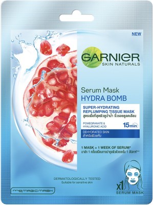 Garnier Skin Naturals, Hydra Bomb, Face Serum Sheet Mask (Blue) (32 g)