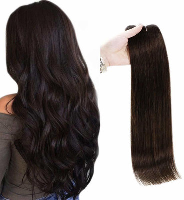 VIVIAN Beautiful Natural Look Brown Wavy 5 Clip In Hair Extension