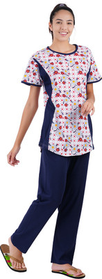 GOKUL FASHION Women Printed, Solid Multicolor Top & Pyjama Set