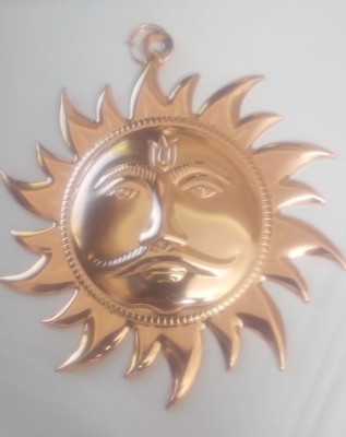 Kesar Zems Copper Metal Vastu Sun Mask - Dokra Sun Mask for Wall Hanging Decorative Showpiece  -  0.5 cm(Stone, Multicolor)