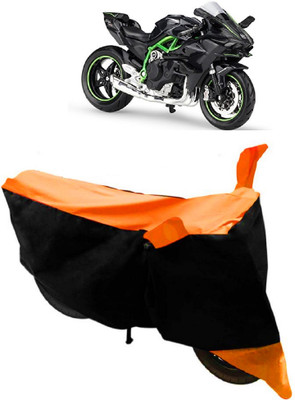 THE REAL ARV Waterproof Two Wheeler Cover for Kawasaki(Ninja, Orange, Black)
