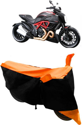ABORDABLE Two Wheeler Cover for Ducati(Diavel, Orange, Black)