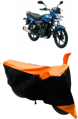 THE REAL ARV Two Wheeler Cover for Bajaj(Platina 100 DTS-i, Orange, Black)