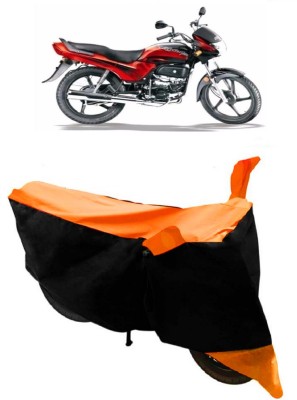 GANPRA Two Wheeler Cover for Hero(Passion Plus, Black, Orange)